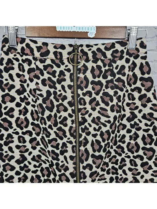 Maeve Anthropologie Multicolor Leopard Back Zip Straight Knee Length Skirt XS - Picture 7 of 11